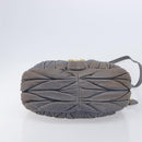 Miu Miu Hand Bag Leather 2way Gray Gold Tone Auth 167602V-5