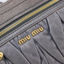 Miu Miu Hand Bag Leather 2way Gray Gold Tone Auth 167602V-23