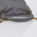 Miu Miu Hand Bag Leather 2way Gray Gold Tone Auth 167602V-6