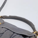 Miu Miu Hand Bag Leather 2way Gray Gold Tone Auth 167602V-15