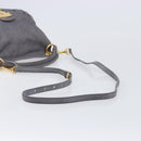 Miu Miu Hand Bag Leather 2way Gray Gold Tone Auth 167602V-7