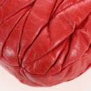 Miu Miu Hand Bag Leather 2way Red Gold Tone Auth 167603V-20