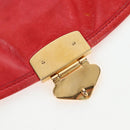 Miu Miu Hand Bag Leather 2way Red Gold Tone Auth 167603V-25