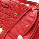 Miu Miu Hand Bag Leather 2way Red Gold Tone Auth 167603V-27