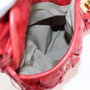 Miu Miu Hand Bag Leather 2way Red Gold Tone Auth 167603V-28