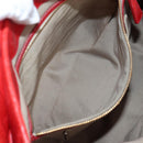 Miu Miu Hand Bag Leather 2way Red Gold Tone Auth 167603V-33