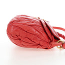 Miu Miu Hand Bag Leather 2way Red Gold Tone Auth 167603V-4
