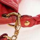 Miu Miu Hand Bag Leather 2way Red Gold Tone Auth 167603V-8