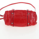 Miu Miu Hand Bag Leather 2way Red Silver Auth 167604SM-5