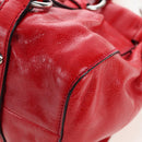 Miu Miu Hand Bag Leather 2way Red Silver Auth 167604SM-19