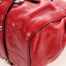 Miu Miu Hand Bag Leather 2way Red Silver Auth 167604SM-21