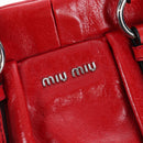 Miu Miu Hand Bag Leather 2way Red Silver Auth 167604SM-22