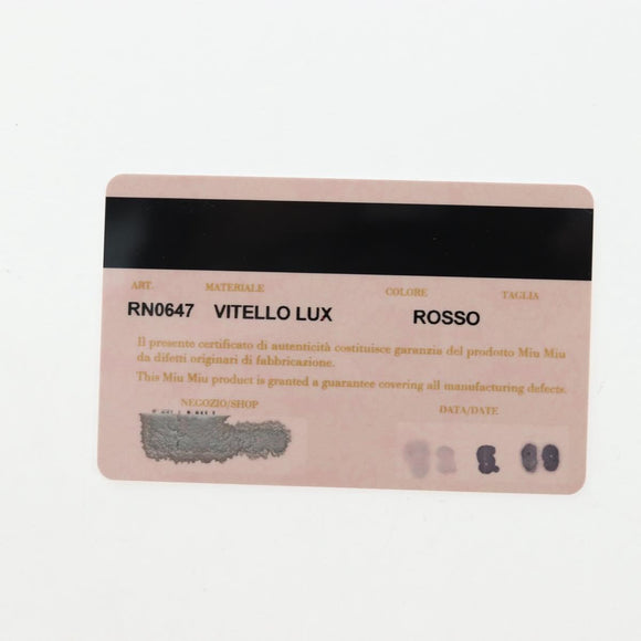 Miu Miu Hand Bag Leather 2way Red Silver Auth 167604SM