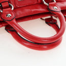 Miu Miu Hand Bag Leather 2way Red Silver Auth 167604SM-6