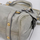 Miu Miu Hand Bag Leather 2way Gray Gold Tone Auth 167606M-17