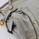 Miu Miu Hand Bag Leather 2way Gray Gold Tone Auth 167606M-18