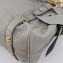 Miu Miu Hand Bag Leather 2way Gray Gold Tone Auth 167606M-19