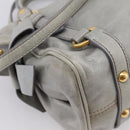 Miu Miu Hand Bag Leather 2way Gray Gold Tone Auth 167606M-20
