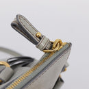 Miu Miu Hand Bag Leather 2way Gray Gold Tone Auth 167606M-14