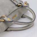 Miu Miu Hand Bag Leather 2way Gray Gold Tone Auth 167606M-7