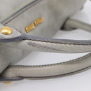 Miu Miu Hand Bag Leather 2way Gray Gold Tone Auth 167606M-8
