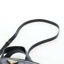 PRADA Hand Bag Leather 2way Black Gold Tone Auth 167607SM-16