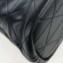 PRADA Hand Bag Leather 2way Black Gold Tone Auth 167607SM-19
