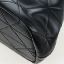 PRADA Hand Bag Leather 2way Black Gold Tone Auth 167607SM-20