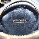 PRADA Hand Bag Leather 2way Black Gold Tone Auth 167607SM-24