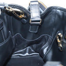 PRADA Hand Bag Leather 2way Black Gold Tone Auth 167607SM-27