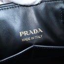 PRADA Hand Bag Leather 2way Black Gold Tone Auth 167607SM-28