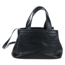 PRADA Hand Bag Leather 2way Black Gold Tone Auth 167607SM-2