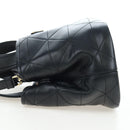 PRADA Hand Bag Leather 2way Black Gold Tone Auth 167607SM-3