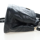 PRADA Hand Bag Leather 2way Black Gold Tone Auth 167607SM-4