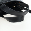 PRADA Hand Bag Leather 2way Black Gold Tone Auth 167607SM-7