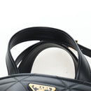PRADA Hand Bag Leather 2way Black Gold Tone Auth 167607SM-14