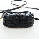 Miu Miu Matelasse Hobo Hand Bag Leather 2way Black Gold Tone Auth 167609SAM-5