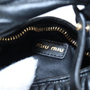 Miu Miu Matelasse Hobo Hand Bag Leather 2way Black Gold Tone Auth 167609SAM-10