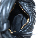 Miu Miu Matelasse Hobo Hand Bag Leather 2way Black Gold Tone Auth 167609SAM-11