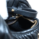 Miu Miu Matelasse Hobo Hand Bag Leather 2way Black Gold Tone Auth 167609SAM-23