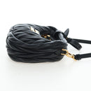 Miu Miu Matelasse Hobo Hand Bag Leather 2way Black Gold Tone Auth 167609SAM-4