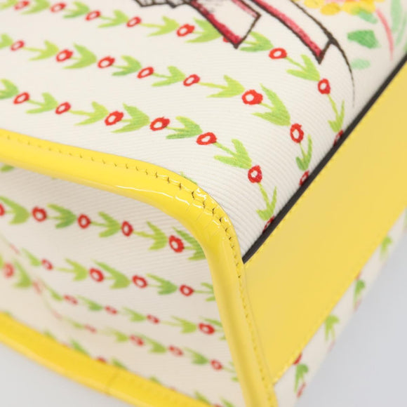 GUCCI Higuchi Yoko Tote Bag Cotton Yellow 605613 Auth 167610SAM