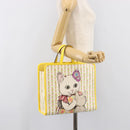 GUCCI Higuchi Yoko Tote Bag Cotton Yellow 605613 Auth 167610SAM-21