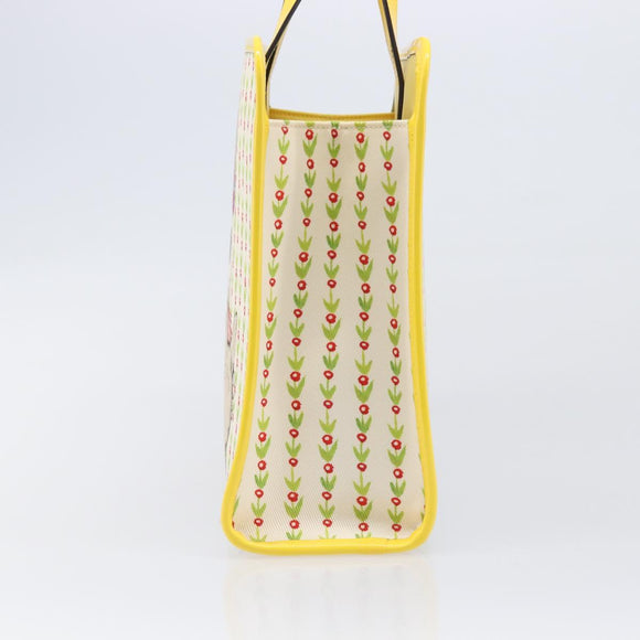 GUCCI Higuchi Yoko Tote Bag Cotton Yellow 605613 Auth 167610SAM