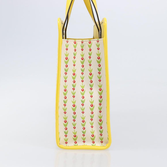 GUCCI Higuchi Yoko Tote Bag Cotton Yellow 605613 Auth 167610SAM