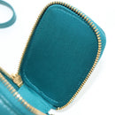 Miu Miu Matelasse Neck Mini Pouch Leather Green Gold Tone Auth 167613M-25