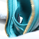 Miu Miu Matelasse Neck Mini Pouch Leather Green Gold Tone Auth 167613M-10