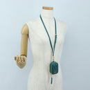 Miu Miu Matelasse Neck Mini Pouch Leather Green Gold Tone Auth 167613M-29
