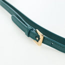 Miu Miu Matelasse Neck Mini Pouch Leather Green Gold Tone Auth 167613M-14