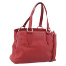 Miu Miu Hand Bag Leather 2way Red Silver Auth 167615M-1